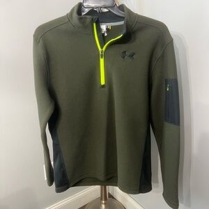 Men’s Under Armour Expanse Specialist Quarter Zip Green/Black w/ Yellow Accents